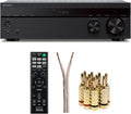 Sony STRDH190 2-ch Stereo Receiver with Phono Inputs and Bluetooth Bundle with 100ft of Speaker Wire and 5 Pairs of Banana Plugs (3 Items)