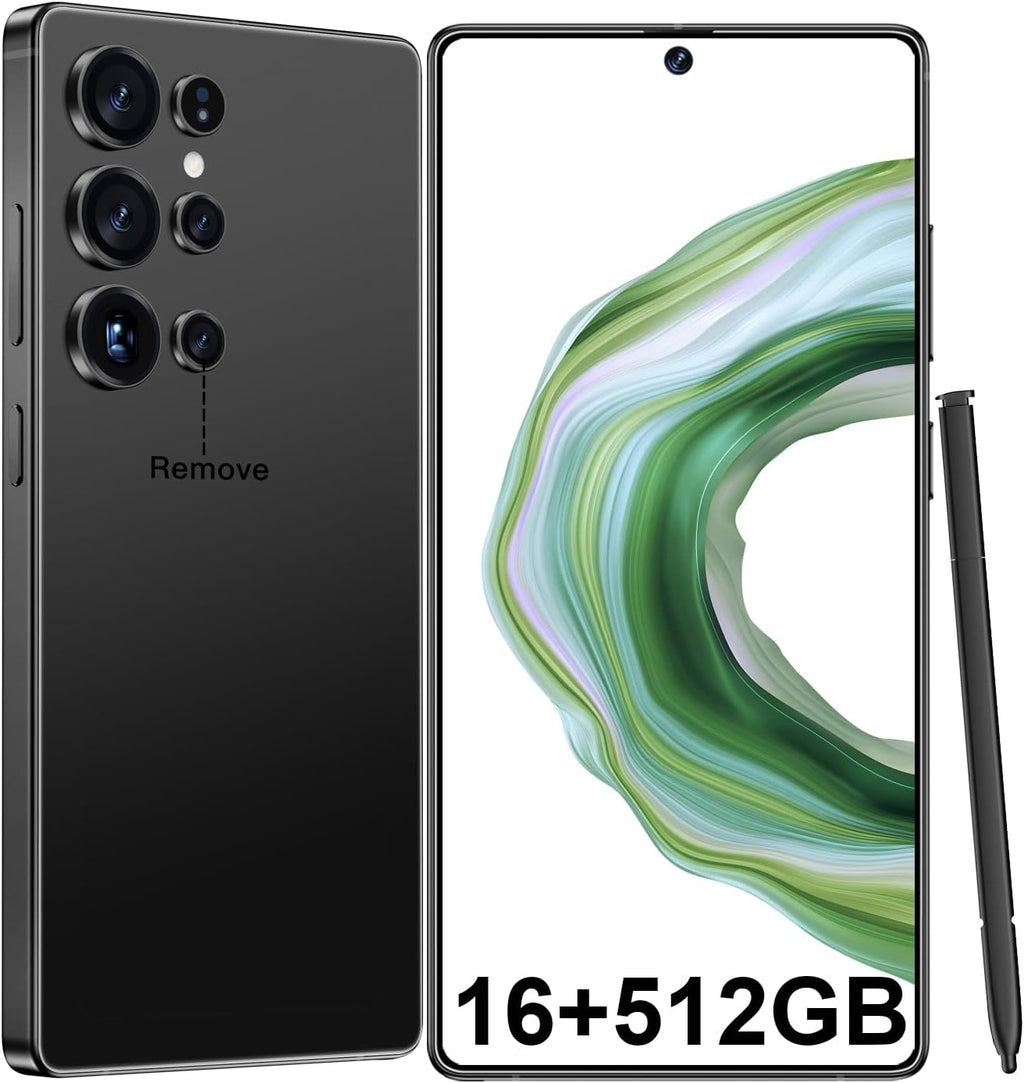 JQAKP I25 Ultra Smartphone 16+512GB | Android 14 | Snapdragon 8 Gen 3 | 68MP+108MP Dual Camera | 7000mAh Battery | 6.99" FHD+ Display | Outperform Competitors in Speed & Power (Black)