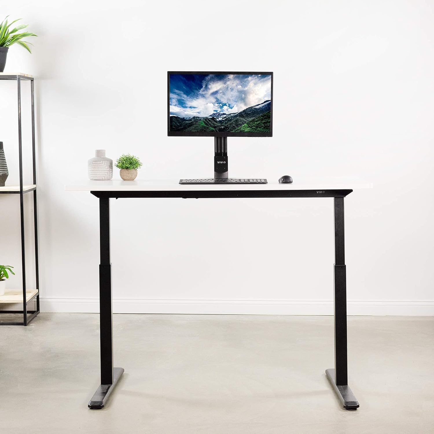 VIVO White 60 x 24 inch Universal Solid One-Piece Table Top for Standard and Sit to Stand Height Adjustable Home and Office Desk Frames, DESK-TOP60W