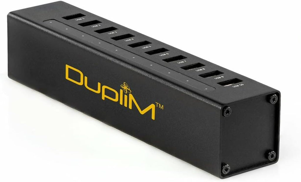 DupliM 1 to 10 Mini USB Flash Media Thumb Drive Duplicator Cloner Burner Computer Connected Compact Copier for MAC and PC