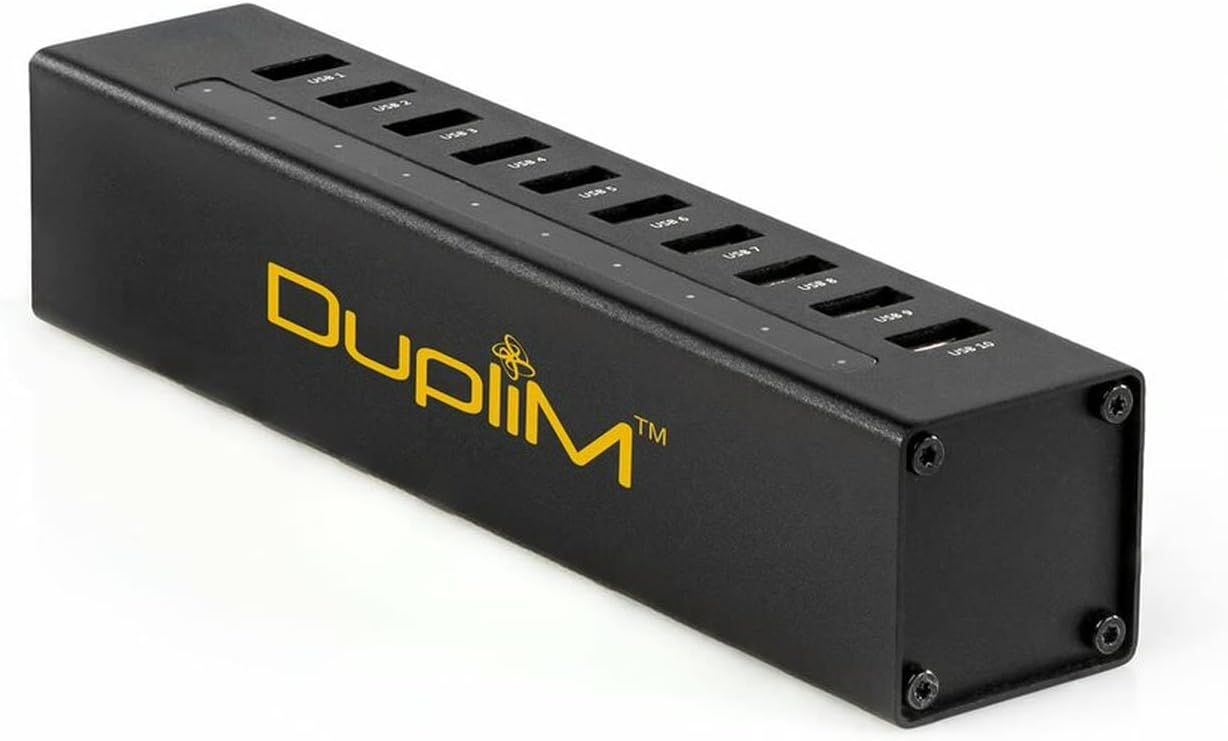 DupliM 1 to 10 Mini USB Flash Media Thumb Drive Duplicator Cloner Burner Computer Connected Compact Copier for MAC and PC