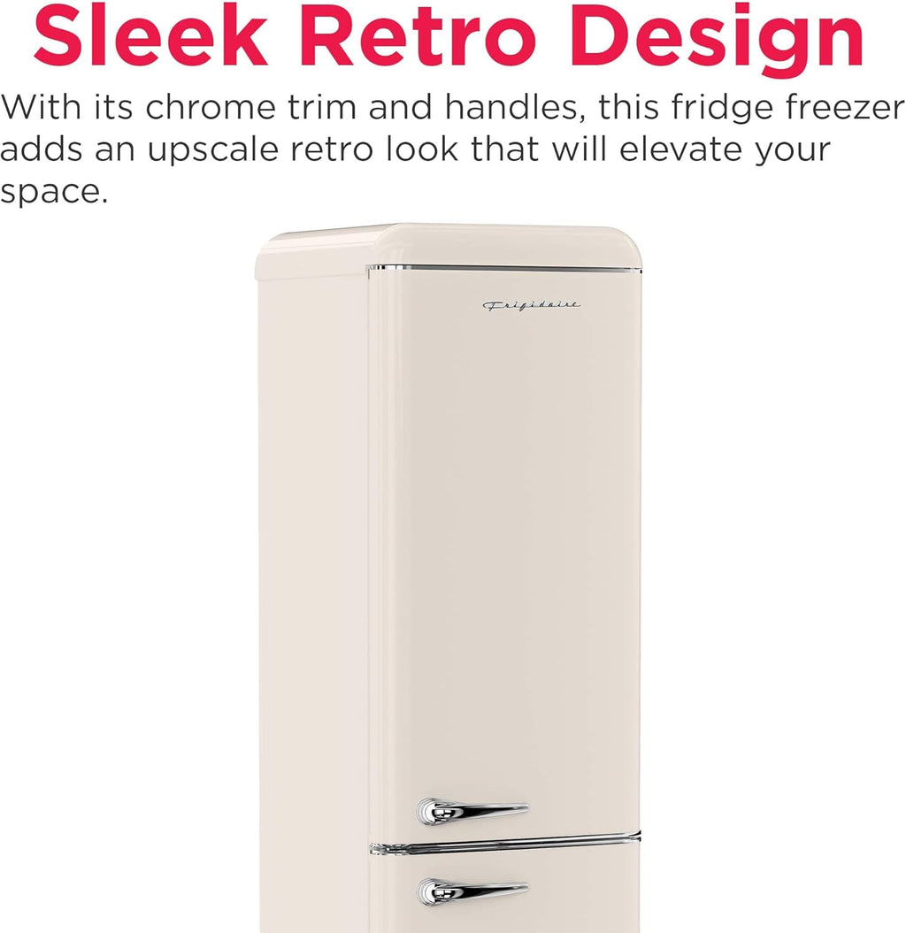 Frigidaire Retro 9.2 Cubic Foot Fridge with Bottom Mount Freezer, 9.2 cu. ft, Vanilla