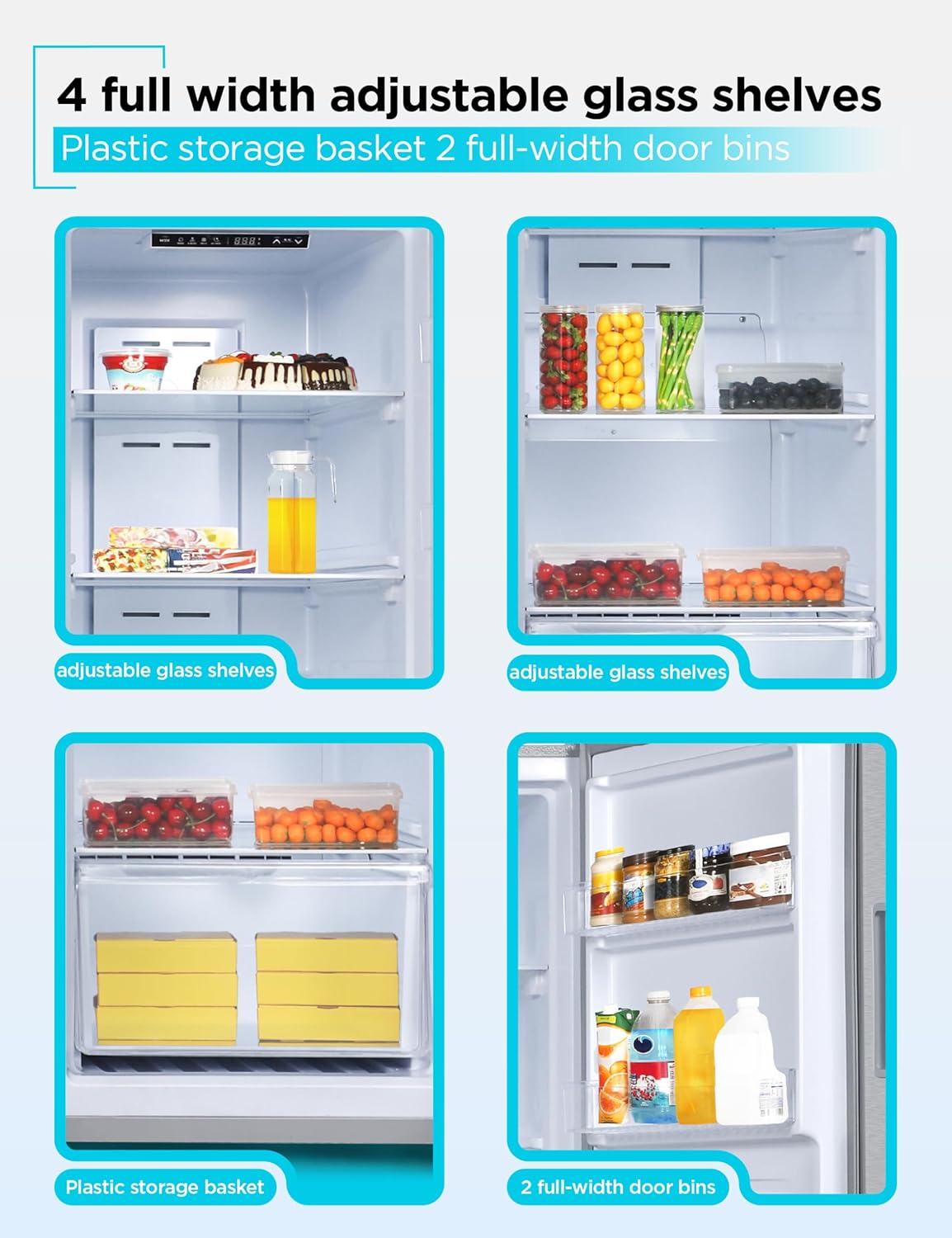 BLACK+DECKER 11 Cu. Ft. Convertible Freezer Refrigerator, Upright Freezer with Glass Shelves, Reversible Door, ENERGY STAR rated, Frost Free, BUC1100XS, Stainless Look