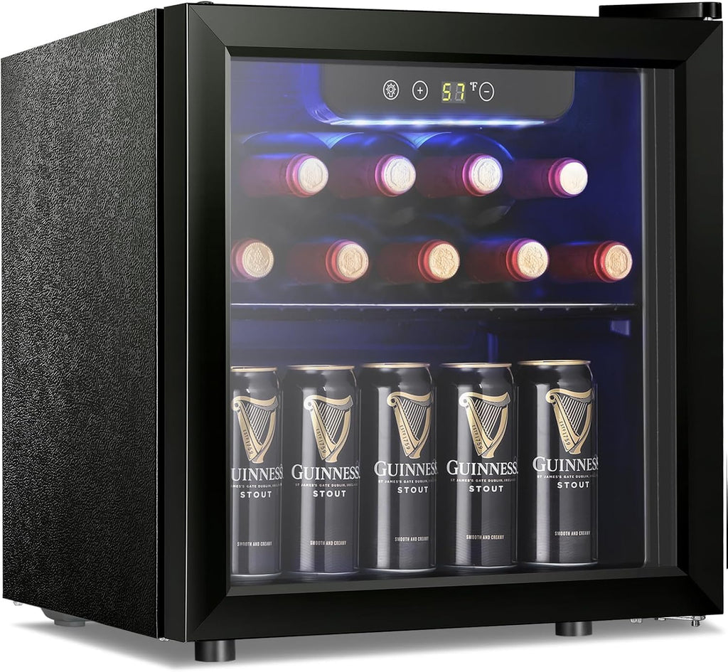 Antarctic Star 12 Bottle Wine Cooler Beverage Refrigerator Mini Fridge Clear Glass Door Quiet Counter Top Cellar for Beer Soda Bar 1.31 cu.ft