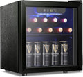 Antarctic Star 12 Bottle Wine Cooler Beverage Refrigerator Mini Fridge Clear Glass Door Quiet Counter Top Cellar for Beer Soda Bar 1.31 cu.ft