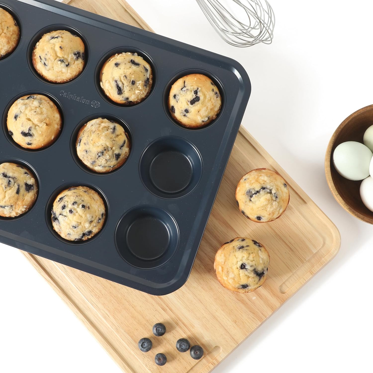 Calphalon Legacy 10-Pieces Nonstick Bakeware Set PFOA-Free, Baking Sheet Set, Baking Pans Set, Carbon Steel Bakeware Pans Collection, High-Heat Oven Safe, for Cookies, Cakes, and Muffins -Navy Blue