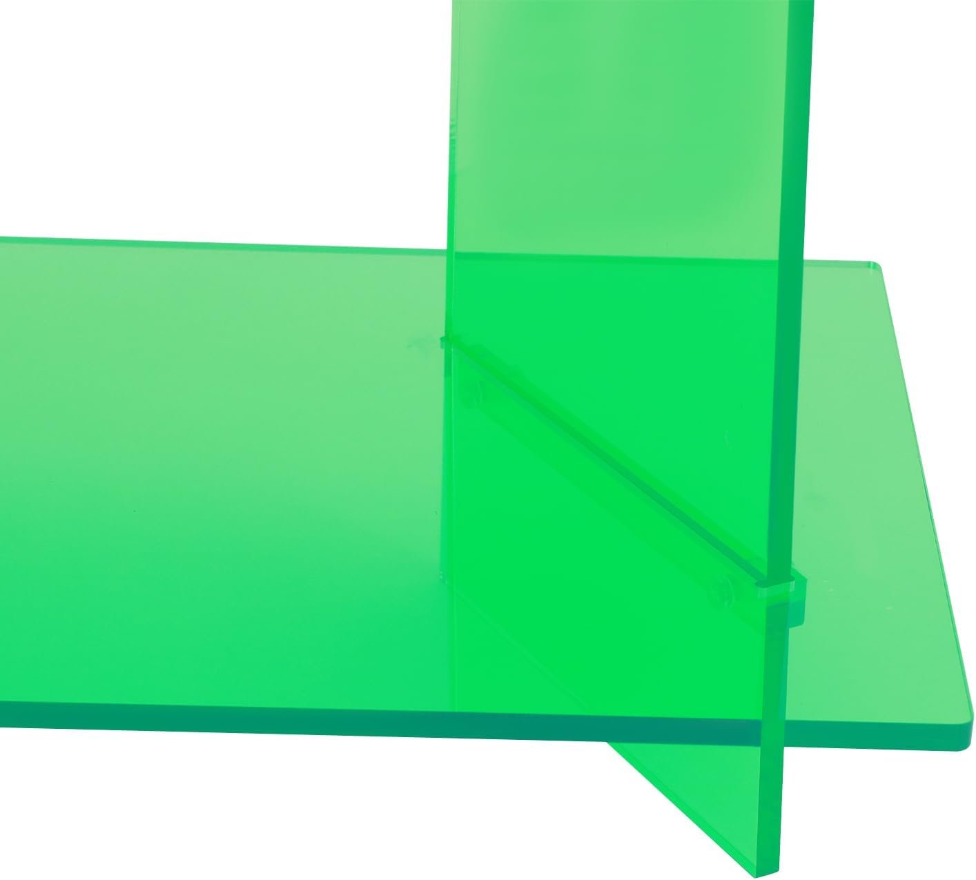 Acrylic Bookshelf, Small 3 Tier Bookcase for Small Spaces,See Through Acrylic Console Table, Hallway Entry Table for Living Room,Coffee Shop, Milk Tea Store (Green)