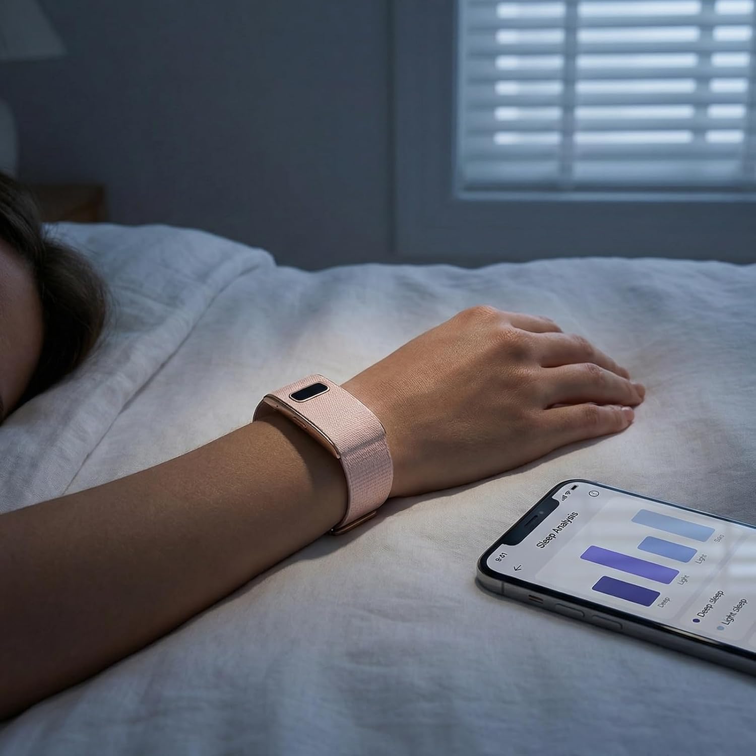 Innovative Design Smart Bracelet with Tiny LED Screen, 50+ Days Ultra-Long Battery Fitness Tracker, 24/7 (STEP/HR/SpO2) Monitor, AI Analysis & Free App – Health Tracker for IOS & Android (Rose Gold)