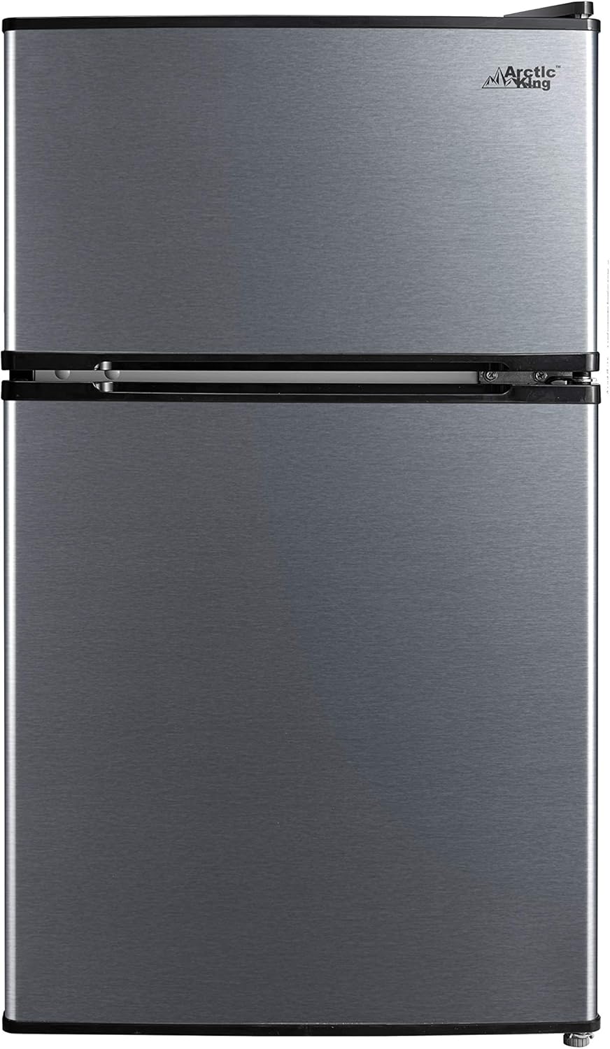 Arctic King ATMP032AES 3.2 Cu Ft Two Door Mini Fridge with Freezer, Stainless Steel