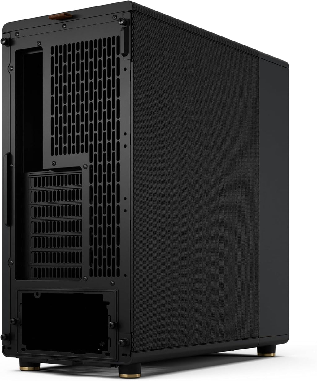 Fractal Design North - Genuine Walnut Wood Front - Mesh Side Panels - Two 140mm Aspect PWM Fans Included - Type C USB - ATX Airflow Mid Tower PC Gaming Case,Charcoal Black