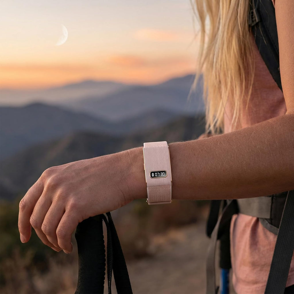 Innovative Design Smart Bracelet with Tiny LED Screen, 50+ Days Ultra-Long Battery Fitness Tracker, 24/7 (STEP/HR/SpO2) Monitor, AI Analysis & Free App – Health Tracker for IOS & Android (Rose Gold)