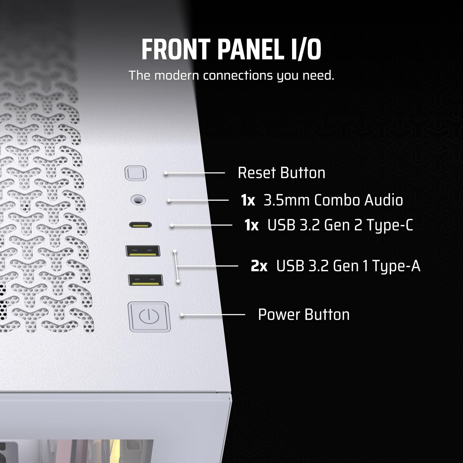 CORSAIR iCUE Link 3500X RGB Mid-Tower ATX PC Case – Panoramic Tempered Glass – Reverse Connection Motherboard Compatible – 3X CORSAIR iCUE Link RX120 RGB Fans Included – White