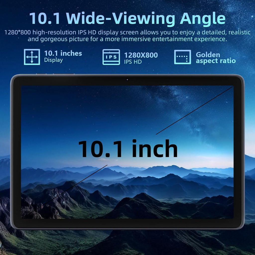 Android 15 Tablet 10 inch, 24GB RAM 128 ROM, Tablets with Keyboard Case Mouse Stylus, 1TB Expandable,Octa-Core 6000mAh 1280x800 IPS HD, WiFi, T615 CPU, High Performance, Processor, Dual Camera (Gray)