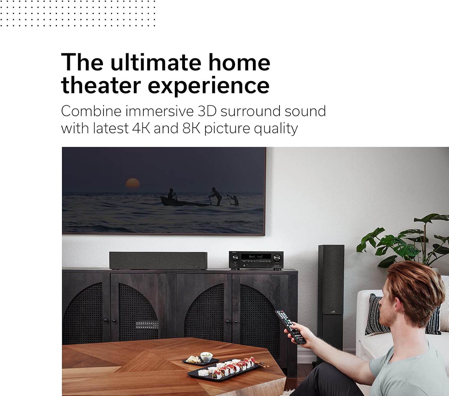 Denon AVR-X1700H 7.2ch 8K Home Theater Receiver with 3D Audio, Voice Control, and HEOS Built-in (Renewed)