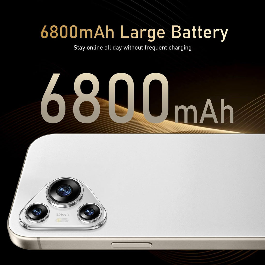 A16 PX Unlocked Phon 8-core Android 13 Phone 8GB+256GB Unlocked Android Phone 108MP+48MP Camera Pixels 6800mAh Battery 7inch HD LCD Screen Cell Phone 5G Dual SIM (White)