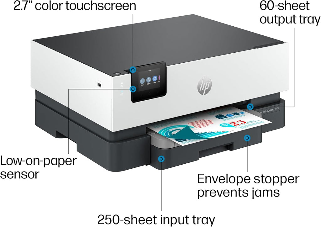 HP Officejet Pro 9110b Desktop Wireless Inkjet Printer - Color