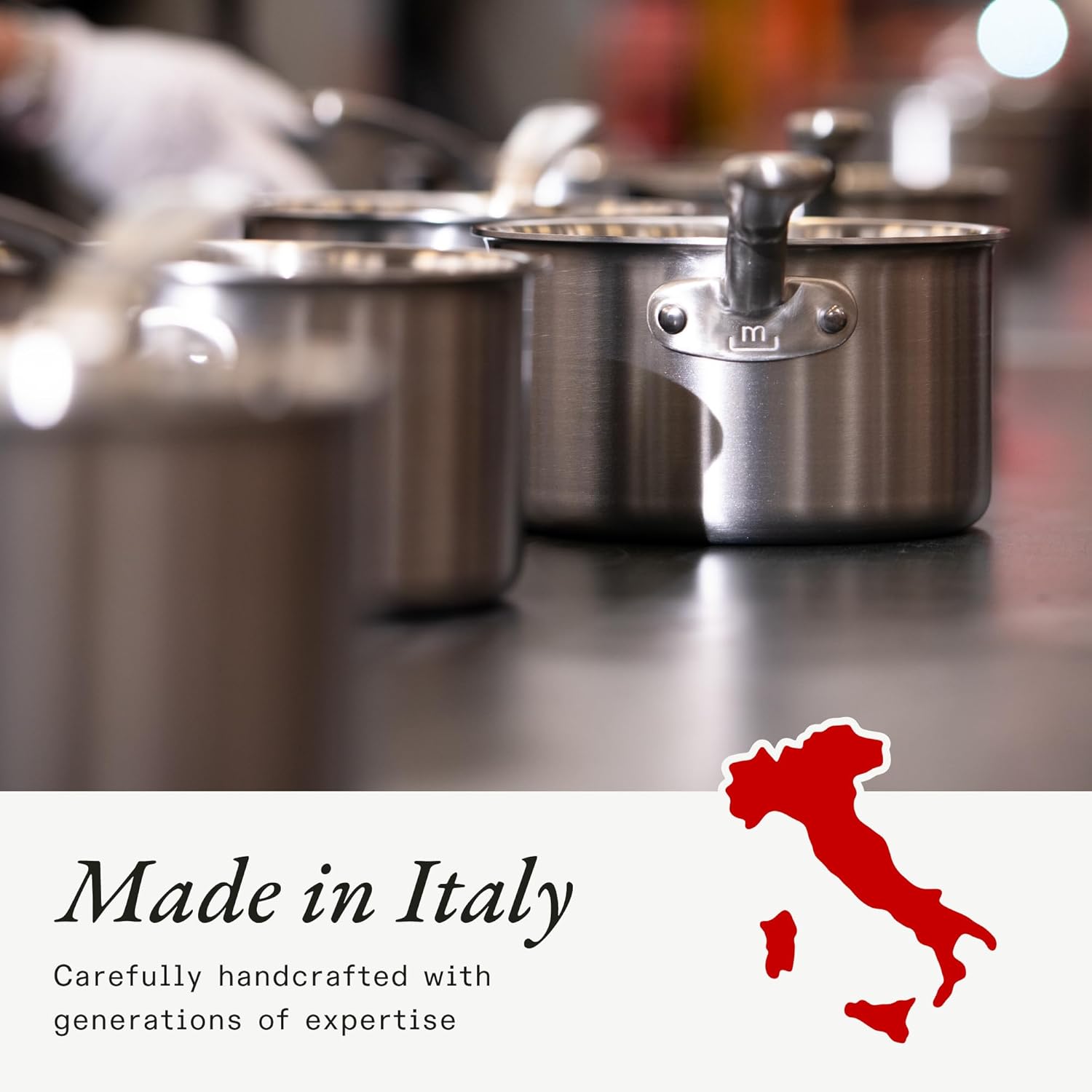 Made In Cookware | 4 Quart Stainless Steel Saucepan with Lid | 5 Ply Stainless Clad Sauce Pan | Professional Cookware | Crafted in Italy | Induction Compatible