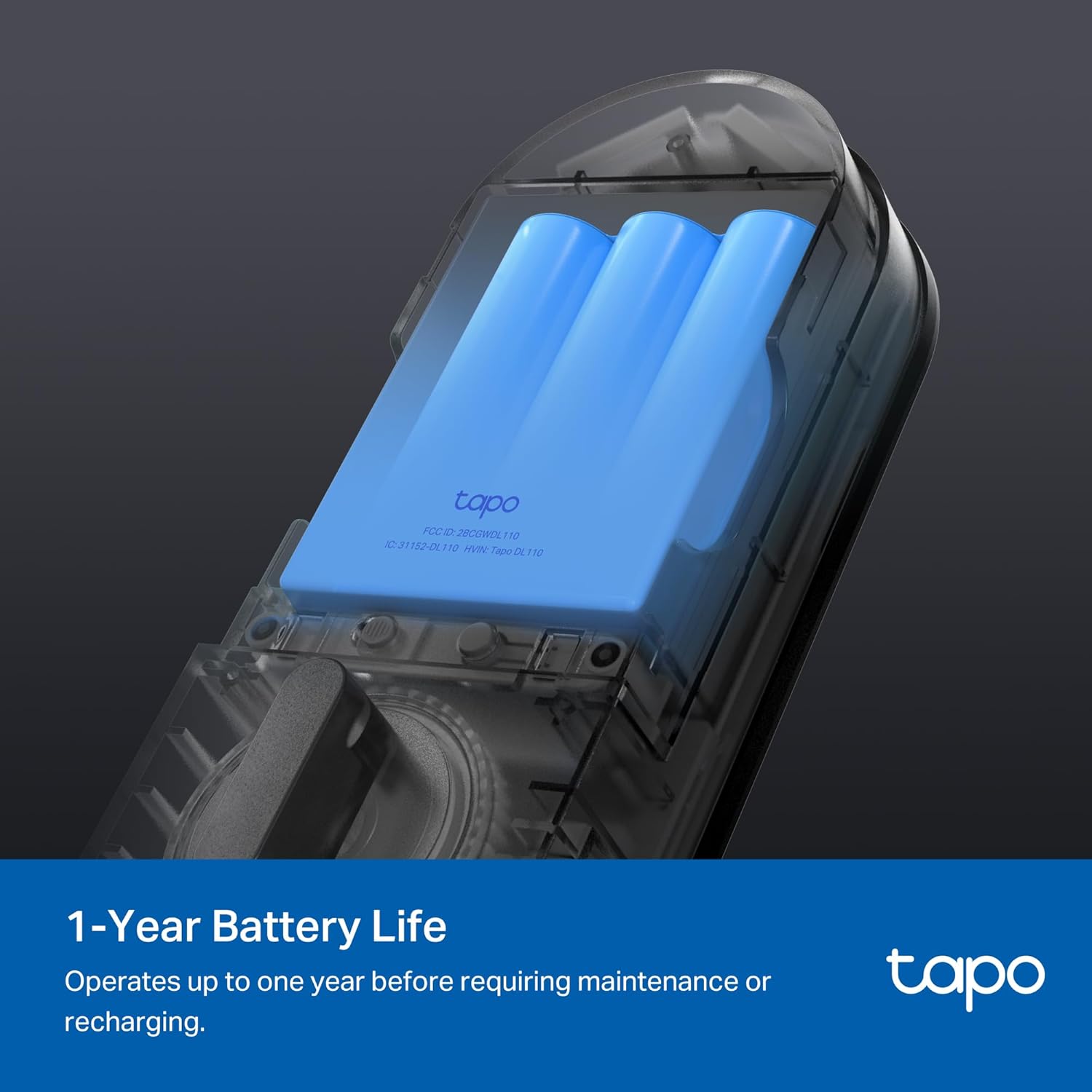 Tapo Smart Wi-Fi Door Lock, Deadbolt | Keyless Entry, Fingerprint Recognition, Touchscreen Keypad & in-App Monitoring with Scheduled Access|1-Year Rechargeable Battery | BHMA Grade 2 | DL110