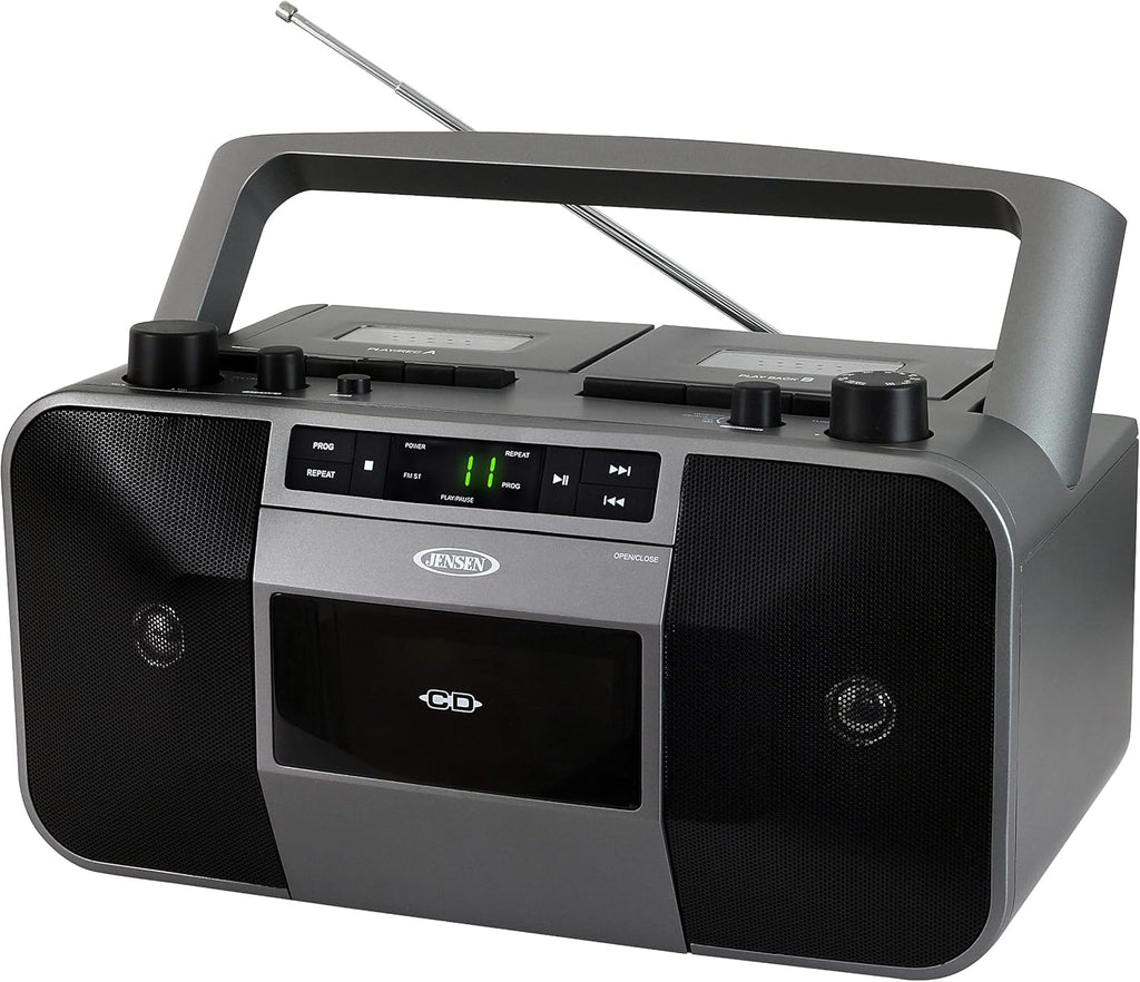JENSEN MCR-1500 MCR-1500 Portable Stereo CD Player and Dual-Deck Cassette Player/Recorder with AM/FM Radio