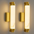 15.4" Gold Wall Sconces Set of 2, Modern Bathroom Sconces with Resin Shade, 5CCT Dimmable LED Wall Lights 14W for Bedroom, Living Room, Hallway