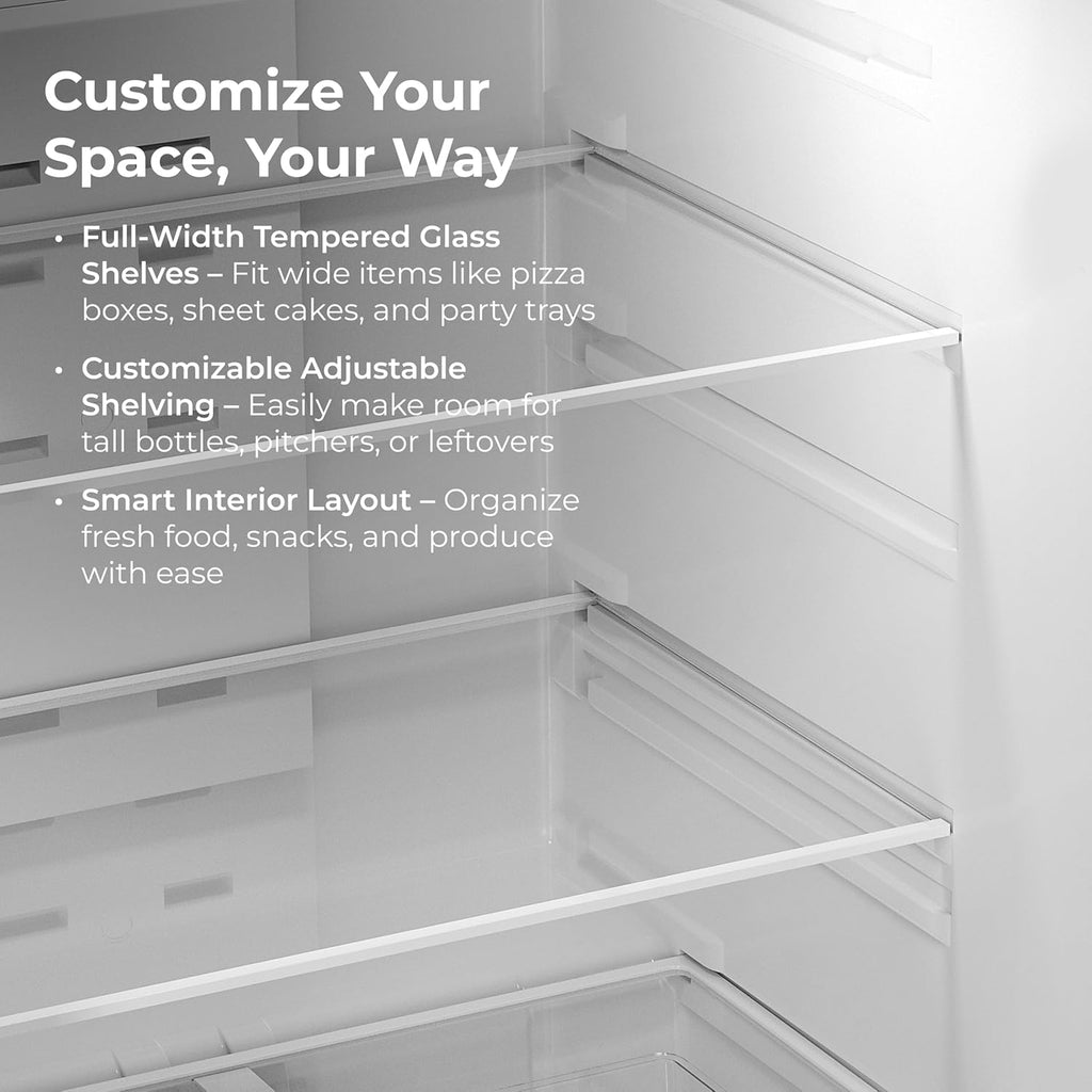 Kenmore 30" Top Mount Refrigerator with Freezer - Adjustable Shelving, Humidity-Controlled Crispers, LED Lighting, ENERGY STAR Certified, Garage Ready, 18.1 cu. ft. Capacity - White