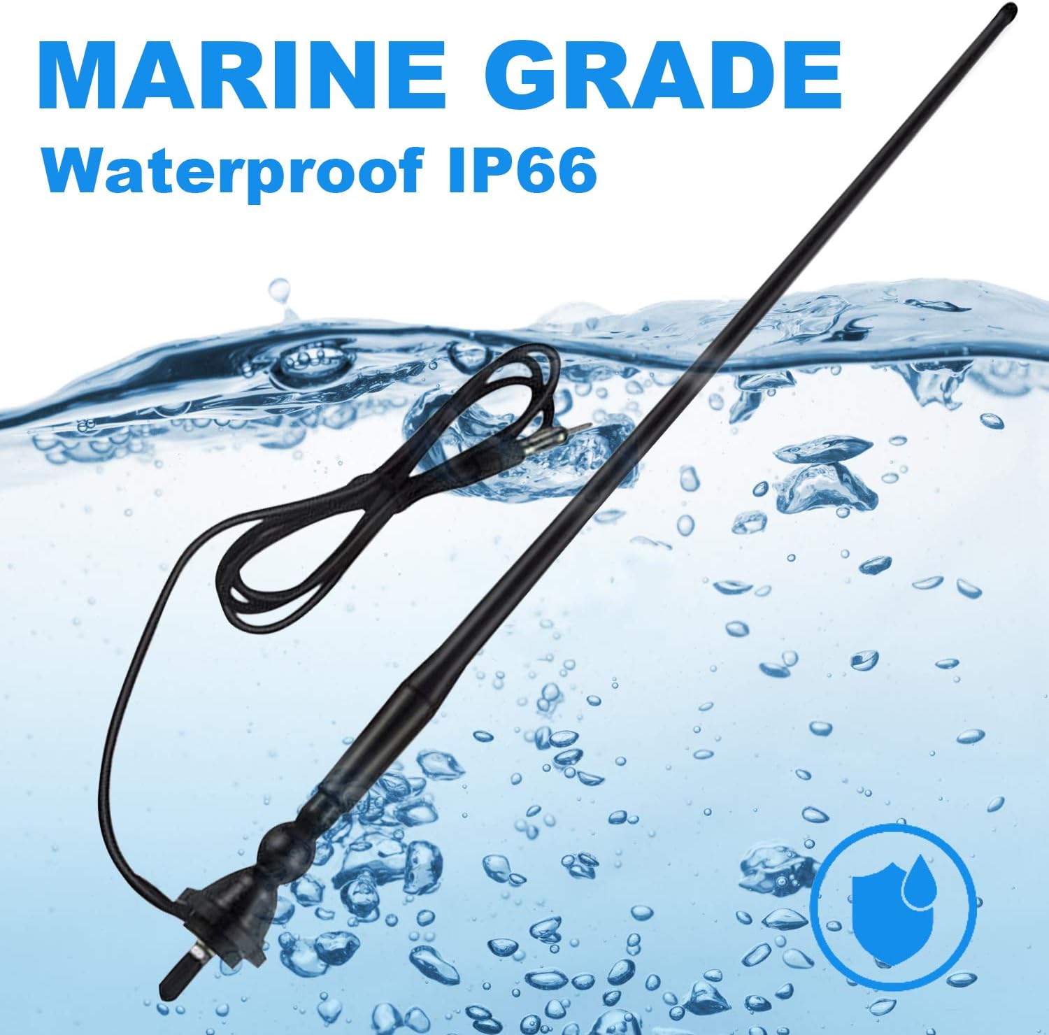 Marine Audio System Waterproof Bluetooth FM/AM Radio Stereo Receiver with 4 inch Boat Speakers and Antenna – Ready for ATV, UTV, RV, Yacht