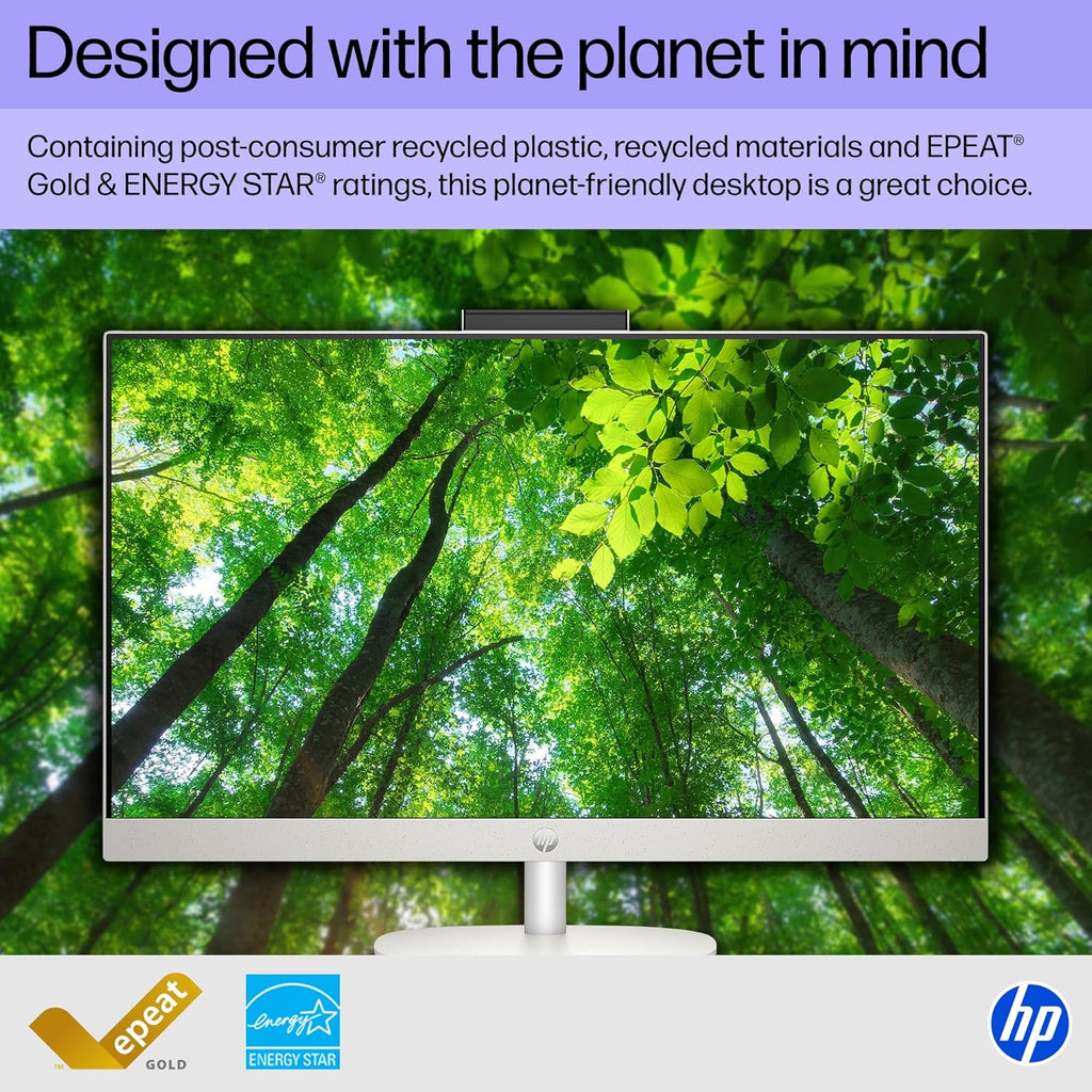 HP 27 inch All-in-One Desktop PC, FHD Touchscreen, AMD Ryzen 5 7520U, 8 GB RAM, 512 GB SSD, AMD Radeon Graphics, Windows 11 Home, Shell White, 27- cr0160 (2025)