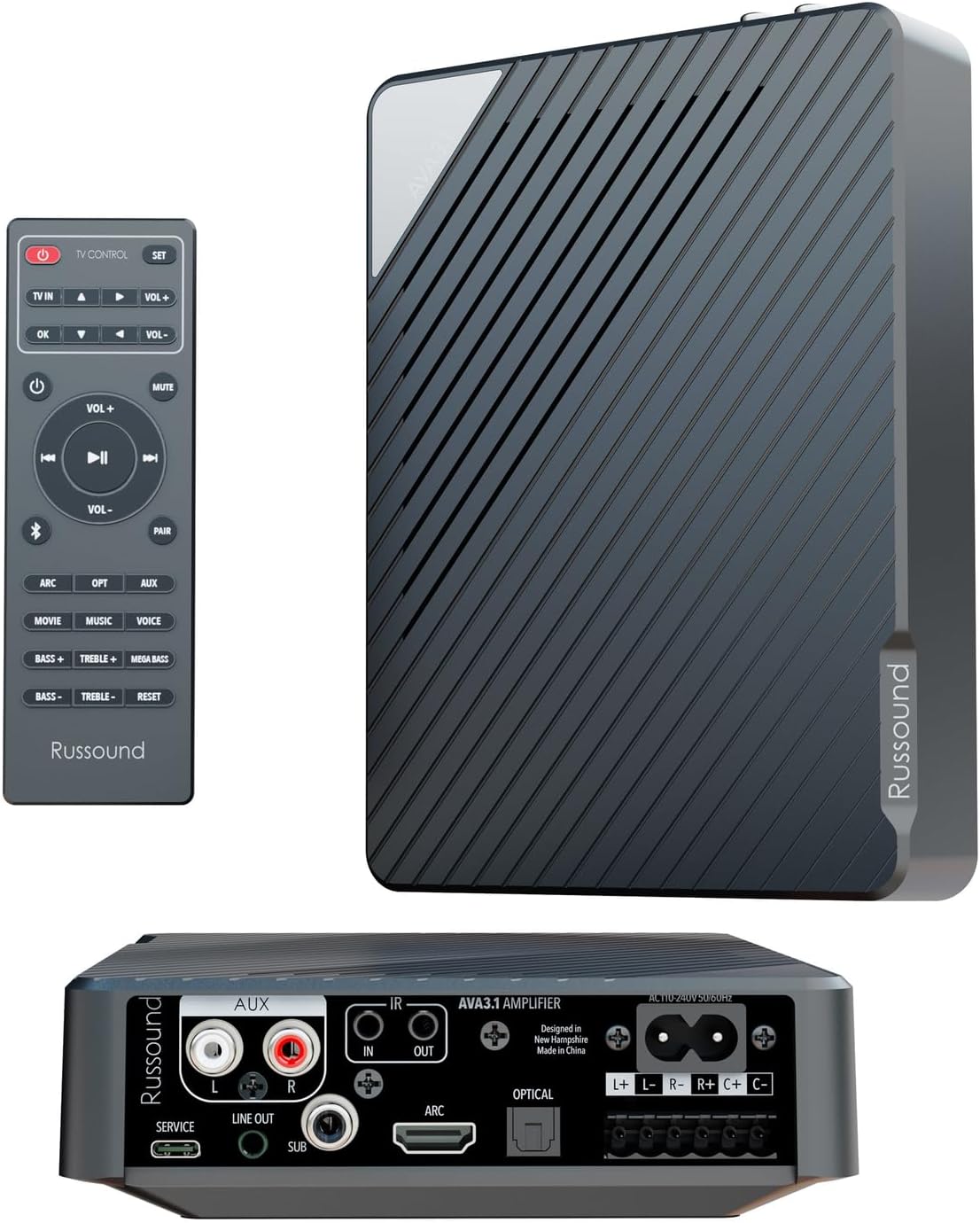 Russound AVA3.1 AVA-Series 3.1-Channel Low-Profile Mini-AVR Audio Receiver with HDMI