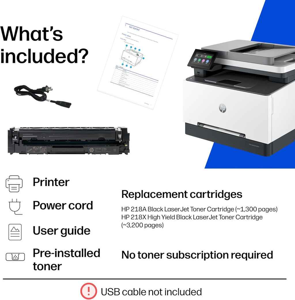 HP Color LaserJet Pro MFP 3301fdw Wireless All-in-One Color Laser Printer, Office Printer, Scanner, Copier, Fax, ADF, Duplex, Best for office (499Q5F)
