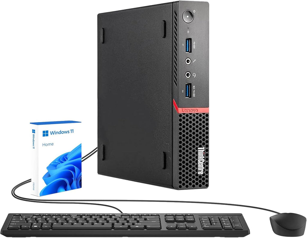 Lenovo ThinkCentre M900 Mini Desktop Computer, Intel Core i5-6500T, 8GB RAM, 250GB SSD, USB 3.0, Keyboard and Mouse, Windows 11 Home (Renewed)
