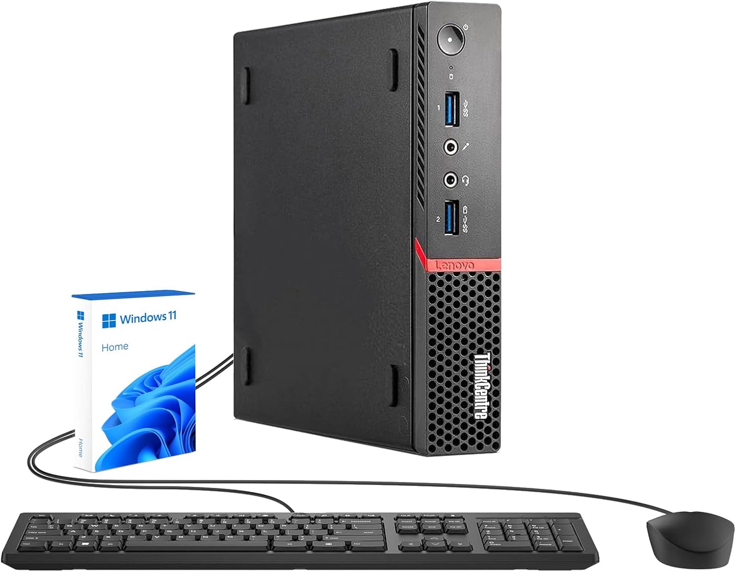 Lenovo ThinkCentre M900 Mini Desktop Computer, Intel Core i5-6500T, 8GB RAM, 250GB SSD, USB 3.0, Keyboard and Mouse, Windows 11 Home (Renewed)