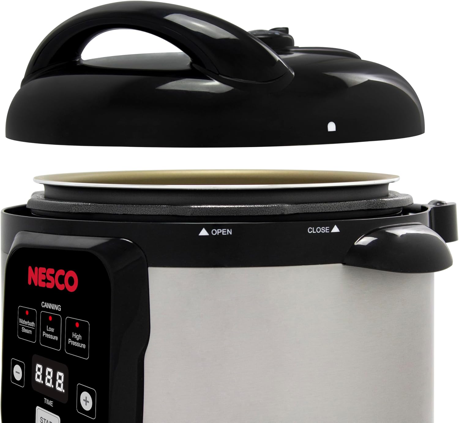 NESCO NPC‑9 Smart Electric Pressure Canner and Cooker for Home Food Preservation, 9.5‑Quart Stainless Steel with Digital Controls