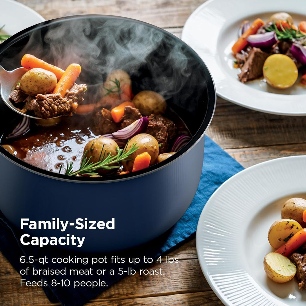 Ninja HyperHeat 9-in-1 Electric Pressure Cooker | 6.5 Qt Multi Cooker with Sear/Sauté, Slow Cooker, Rice Cooker, Sous Vide | 1200W | Fast Cooking, PFAS-Free Pot | Blue Macaron | PC201
