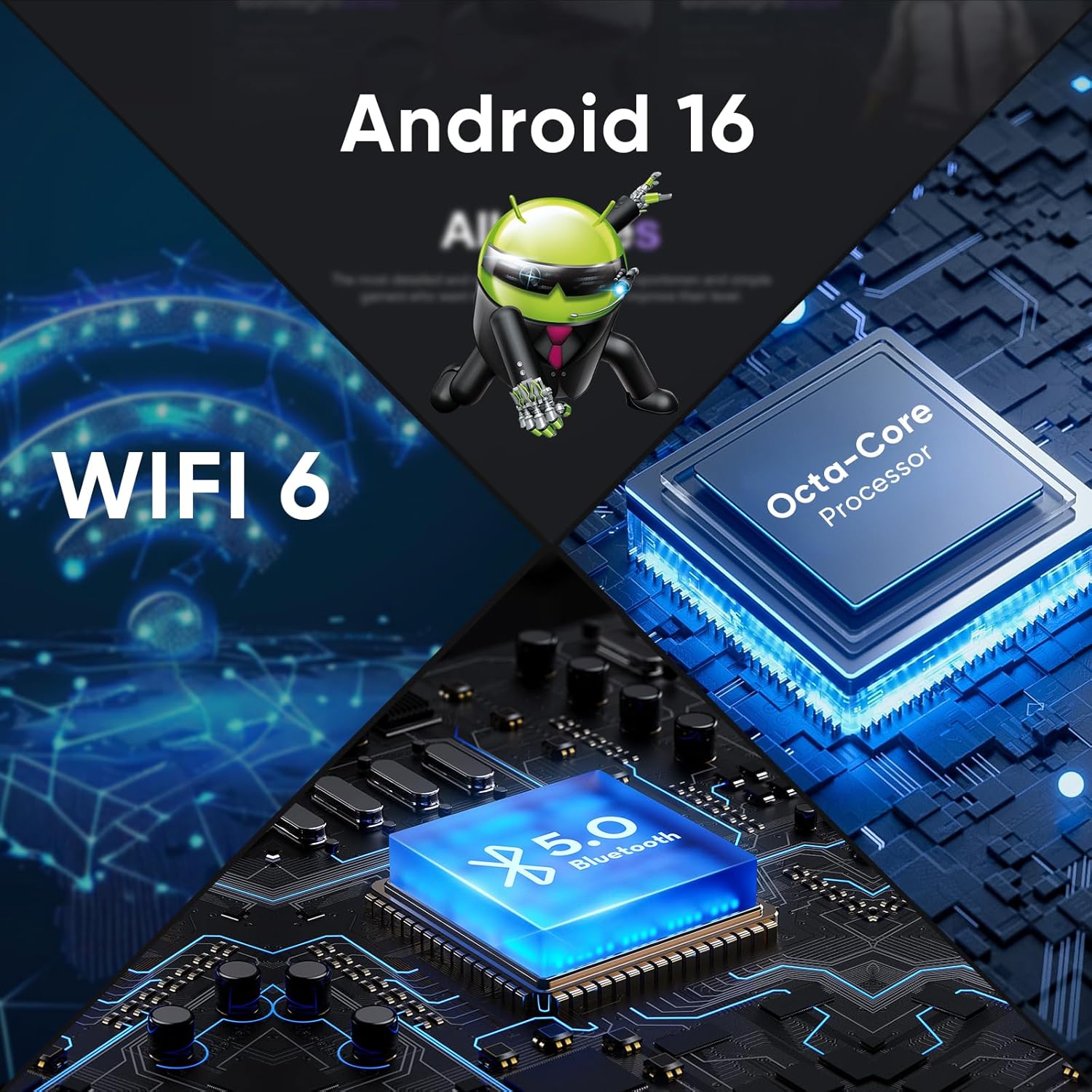 WXUNJA Android 16 Tablet,11 Inch Tablets with Octa Core Processor, 28GB RAM 128GB ROM 1TB Expand, Widevine L1, 8000mAh Battery, 2.4/5Ghz Dual WiFi/GPS/FM, 5/8MP Cameras, Case Included, Blue