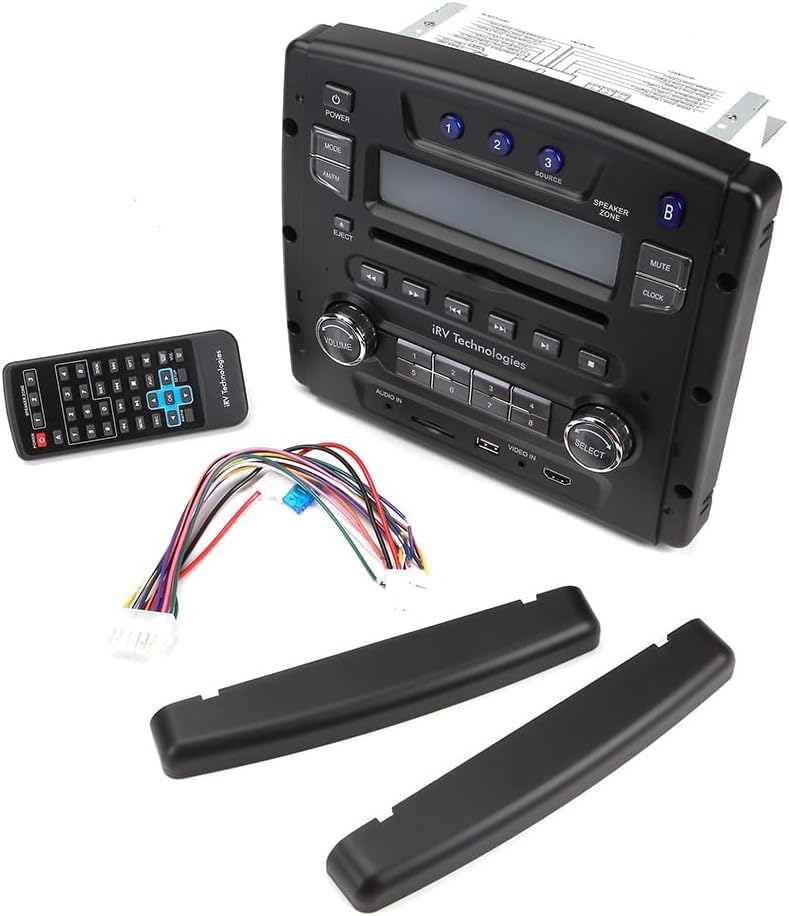 iRV Technology iRV34 AM/FM/CD/DVD/MP3/MP4 /USB/SD/HDMI/Digital2.1/Surround Sound/Bluetooth 3 Zones wall mount RV Radio Stereo