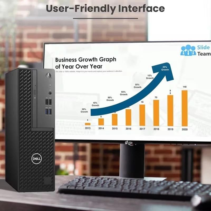 Dell OptiPlex SFF Desktop PC | Intel Core i5-10th Gen | 16GB DDR4 RAM | 256GB SSD | Dual 22" Monitor | Wireless Keyboard Mouse | Built-in WiFi | Business Office Computer | Windows 11 Pro (Renewed)