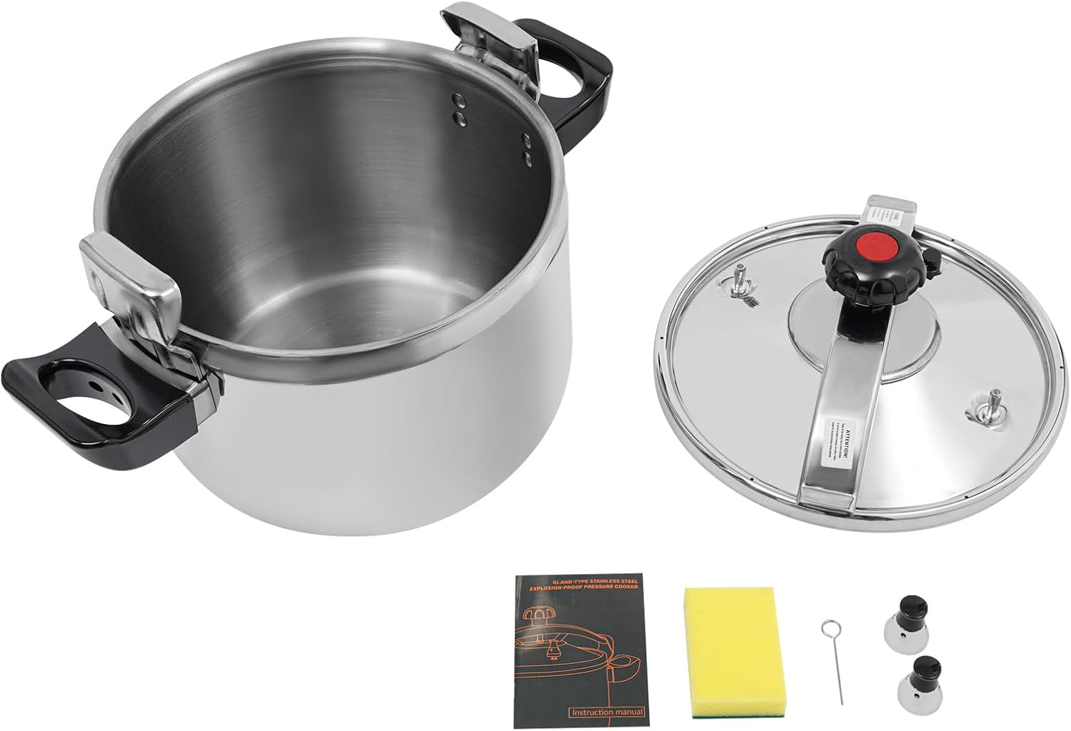Stainless Steel Pressure Cooker, 26 Quart Electric Multi-Cooker, Fast & Safe Home Kitchen Appliance for Cooking Meal Prep Large Family Dinners & Entertaining 201 Stainless Steel Pot with Lid