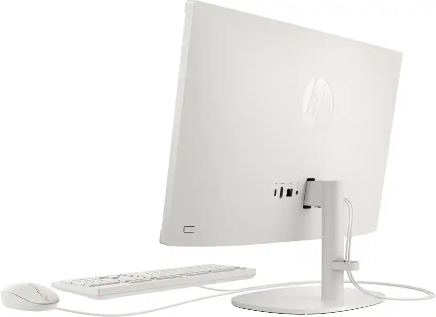 HP 21.5" FHD All-in-One Desktop Computer, Quad-Cores Intel N100, Windows 11 & 8-in-1 Docking Hub, Keyboard & Mouse Included, White (White, 8GB RAM | 384GB Storage)