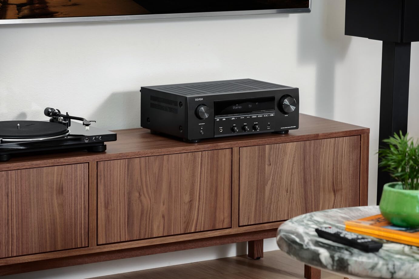 Denon Receiver DRA-900H - 2-Channel Stereo Receivers for Home - 100W/Ch. Hi-Fi Amplification, Built-in HEOS, HDCP 2.3 Processing with ARC/eARC Support, Dolby Vision, HLG, Dynamic HDR