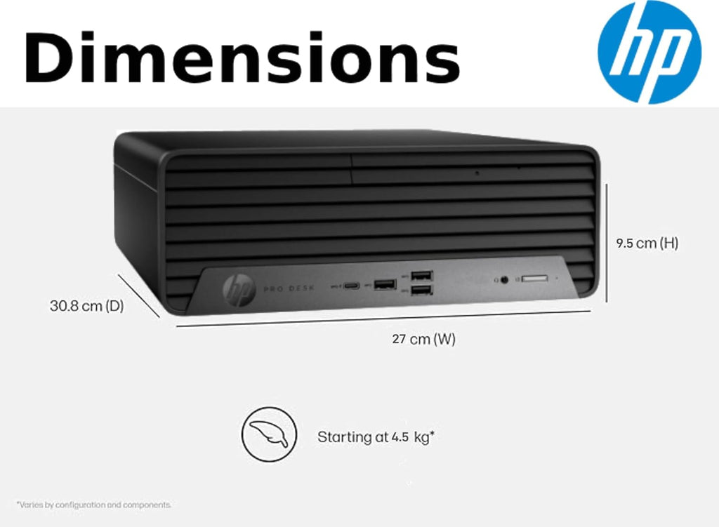 HP ProDesk 400 G9 SFF Business Desktop Computer, Intel CPU, Dual 4K Display Support, USB-C, HDMI, RJ-45, Wi-Fi, Wired Keyboard & Mouse, Windows 11 Pro (8GB RAM | 256GB SSD)