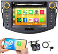 Car Radio for Toyota RAV4 2007 2008 2009 2010 2011 2012, 7-inch Touch Screen Stereo Support CD/DVD,CarPlay&Android Auto, Bluetooth5.2&Voice Control, Backup Camera& SWC,AM/FM Car Radio Receiver