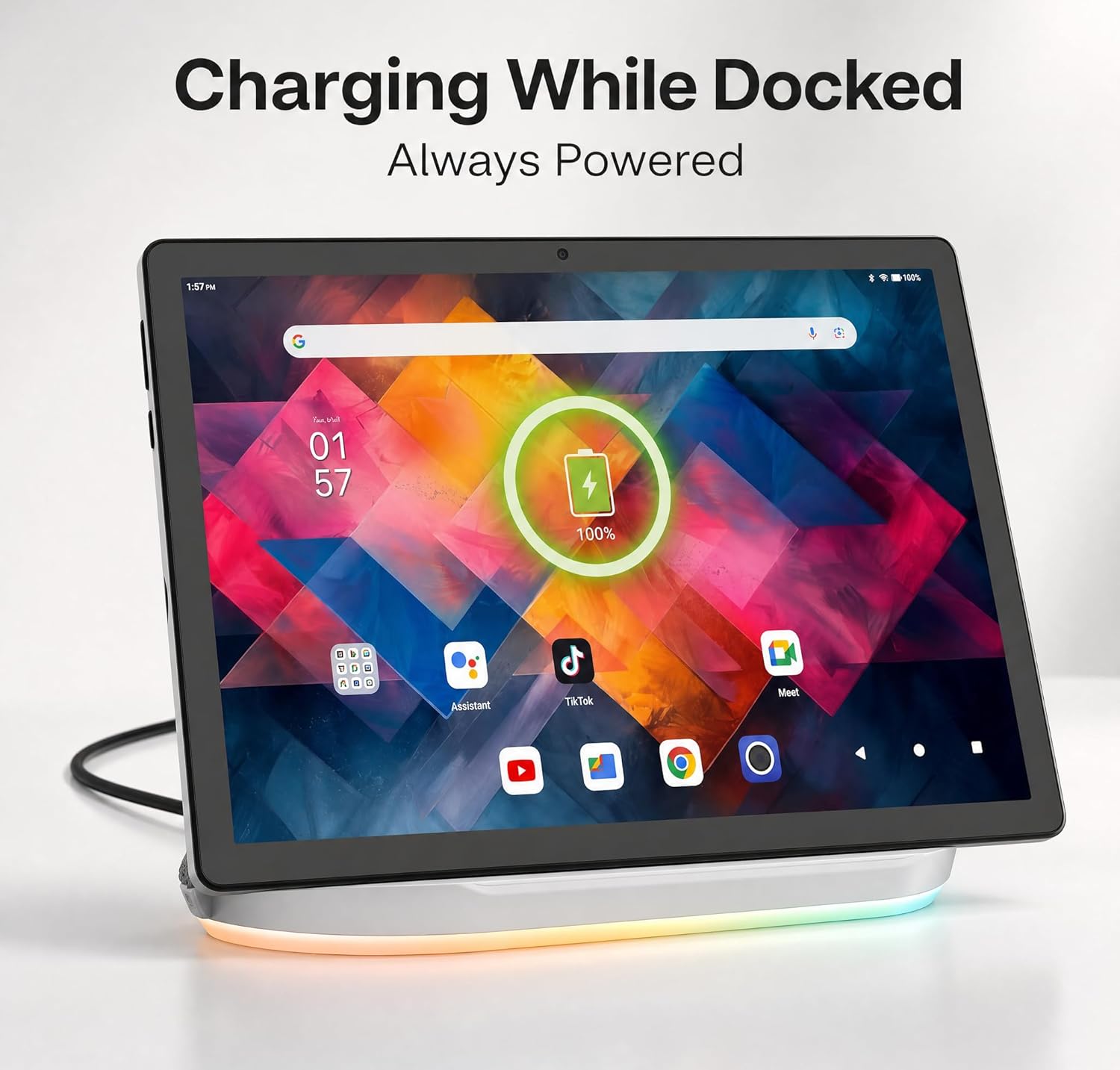 Jeazans 2026 Upgraded Android 16 Tablet with 64GB+1TB Expand, 10.1 inch Tablet with 8-Core, Dock Station, Gemini Ai, WiFi 6, Bluetooth 5.4, 3-Year Protection, Tablet for Students, Kids& Adults