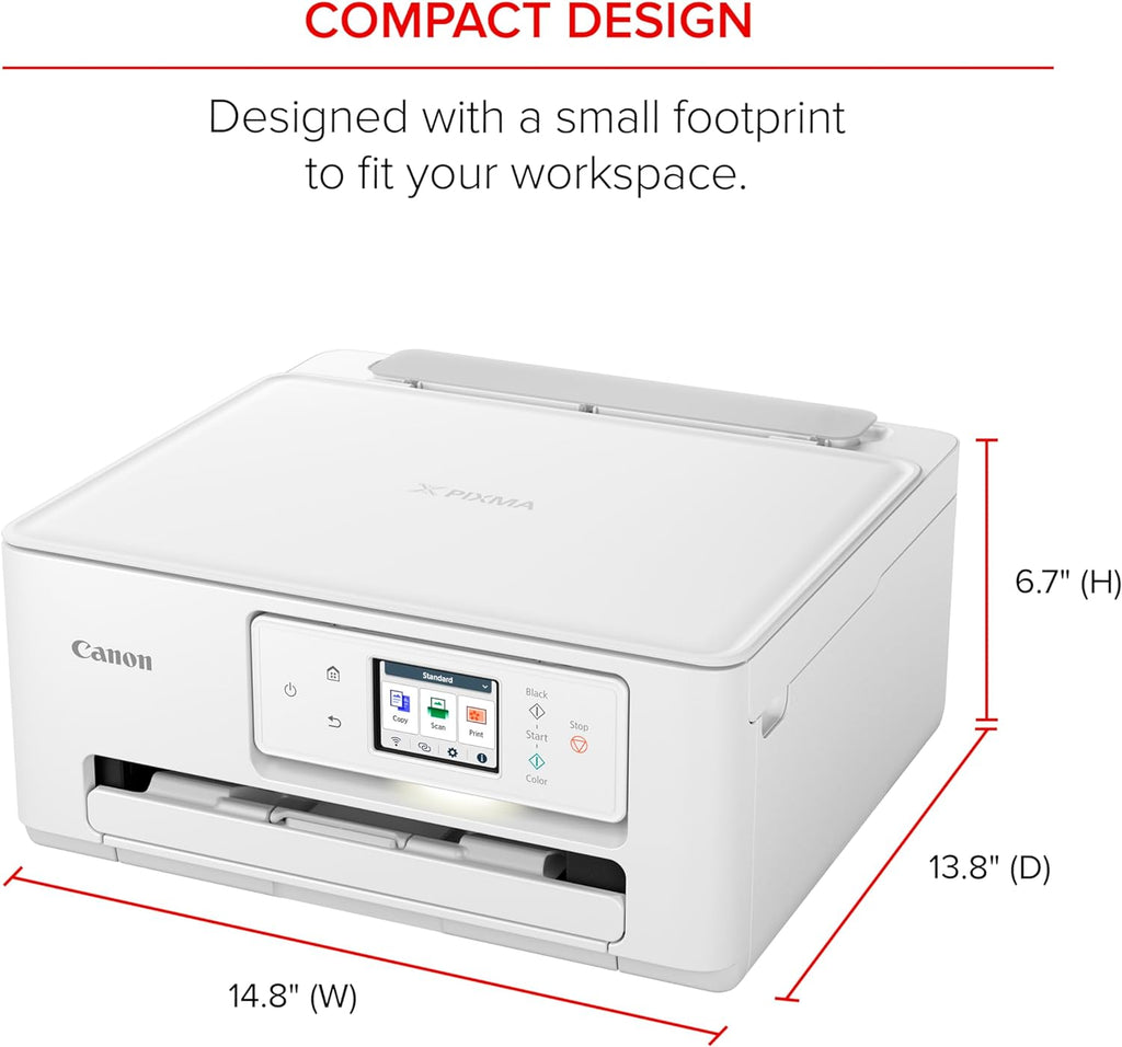 Canon PIXMA TS7720 Wireless All-in-One Color Inkjet Printer – Print, Copy, Scan – Auto Duplex, 15/10 PPM, 2.7” Touchscreen, Compact Home Photo Printer with Easy Setup