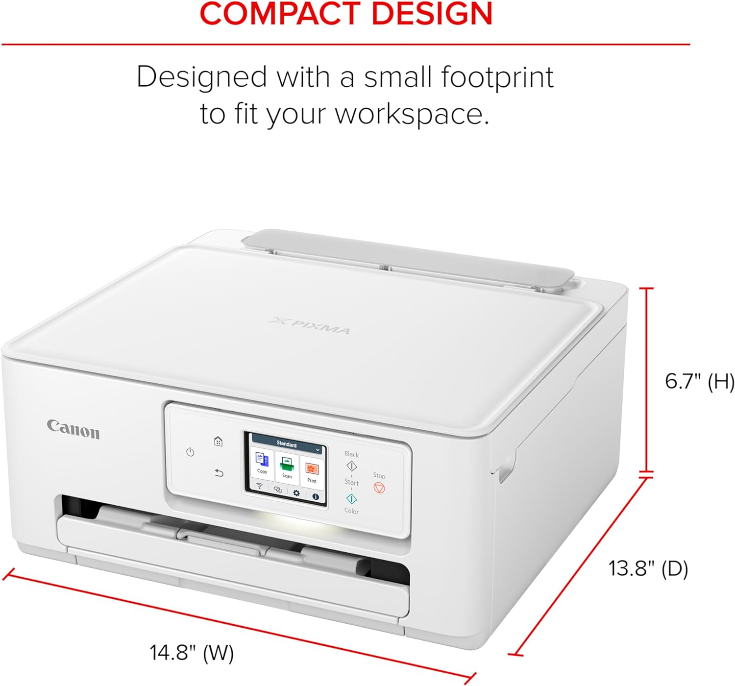 Canon PIXMA TS7720 Wireless All-in-One Color Inkjet Printer – Print, Copy, Scan – Auto Duplex, 15/10 PPM, 2.7” Touchscreen, Compact Home Photo Printer with Easy Setup