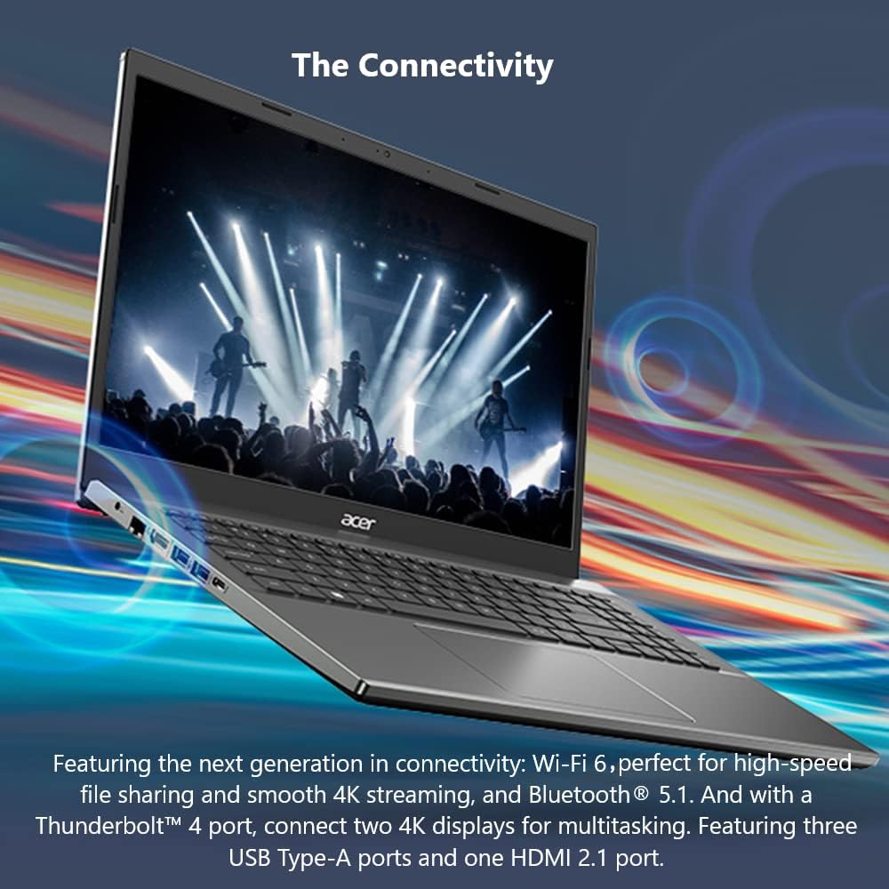 acer Aspire 5 A515-57G-58R7 Slim Laptop | 15.6" Full HD IPS | Intel Core i5-1240P | NVIDIA GeForce RTX 2050 | 8GB DDR4 | 512GB SSD | Wi-Fi 6 | Thunderbolt 4 | Fingerprint Reader | Backlit KB | Win 11