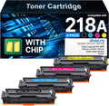 Compatible HP 218A Toner Cartridges 4 Pack 3301fdw 3301 218 Toner Work for HP 218A 218X Color LaserJet Pro MFP 3301cdw 3201dw 3301sdw Printer Ink | for HP218A W2180A W2180X 218A Toner with Chip