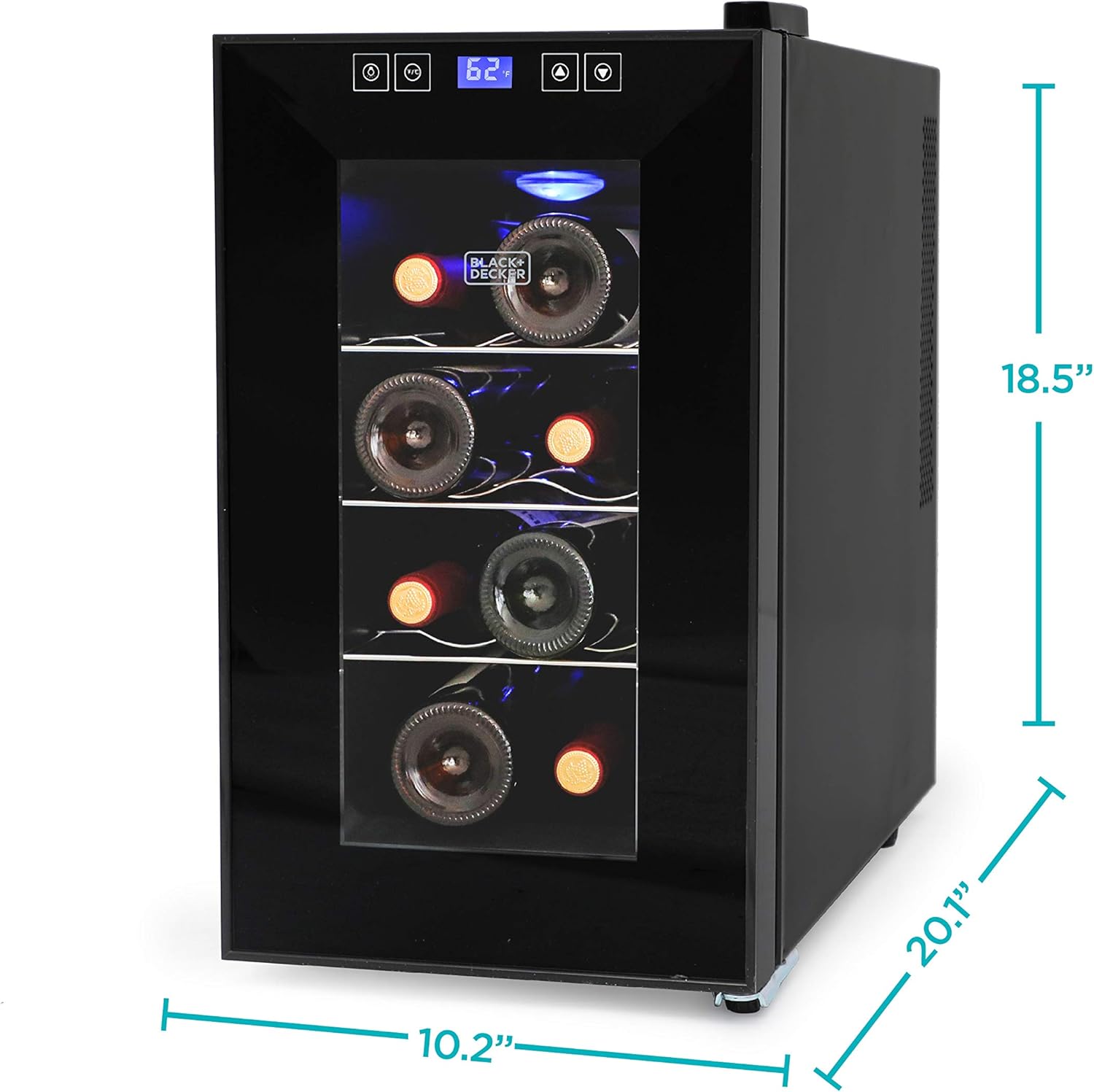 BLACK+DECKER BD60026 Wine Cellar with LED Display (8-Bottle Capacity)