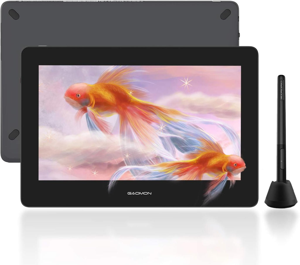 GAOMON PD1220 11.6'' Pen Display (Charcoal Grey) 86% NTSC Full Laminated Graphics Drawing Tablet with Tilt Support 8192 Levels Passive Stylus, Compatible with Windows & Mac &Android